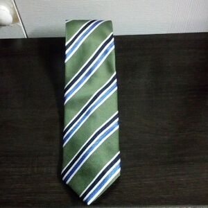 Elegant Green and Blue Striped Men's Tie